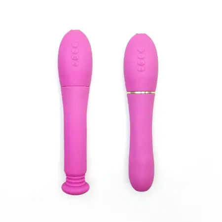 Luxe Vision Telescopic Vibrator with a sleek design, showcasing its smooth silicone finish and multifunctional buttons for enhanced control.