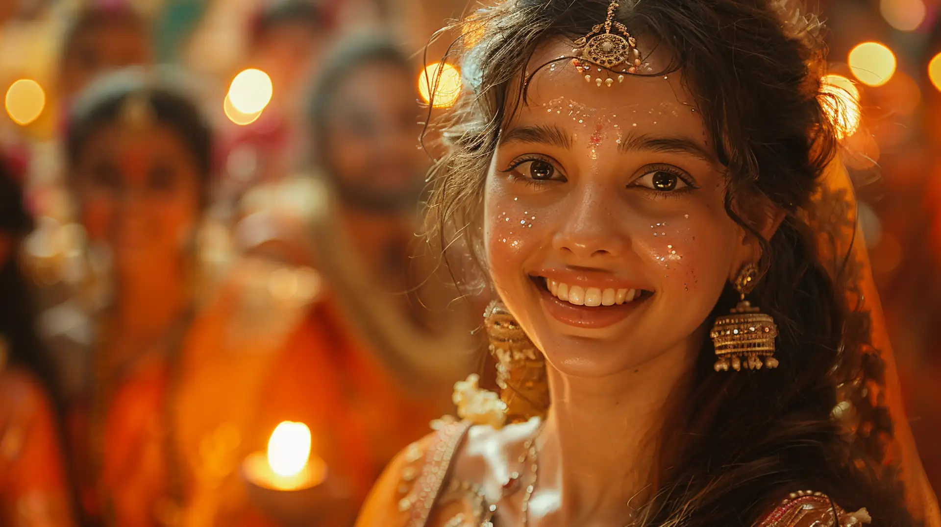 Indian woman smiling at festival – sell sex toys on Shyaway India