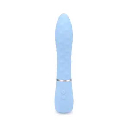 Luxe Nubby Bliss Vibrator - Sky Blue standing upright, showcasing its nubby texture for enhanced pleasure. Perfect women personal massager by Gaia in Love.