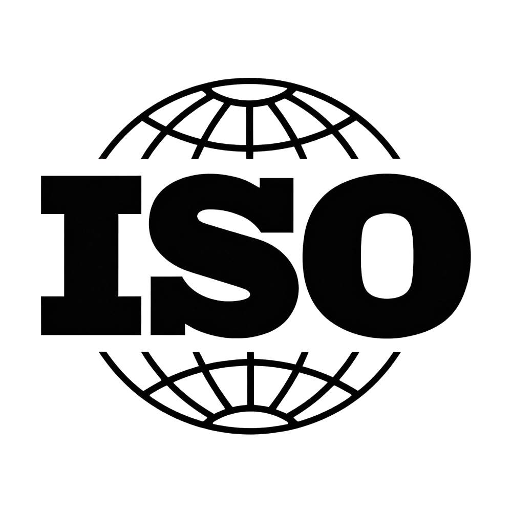 ISO icon representing quality management standards such as ISO 9001 and ISO 13485.
